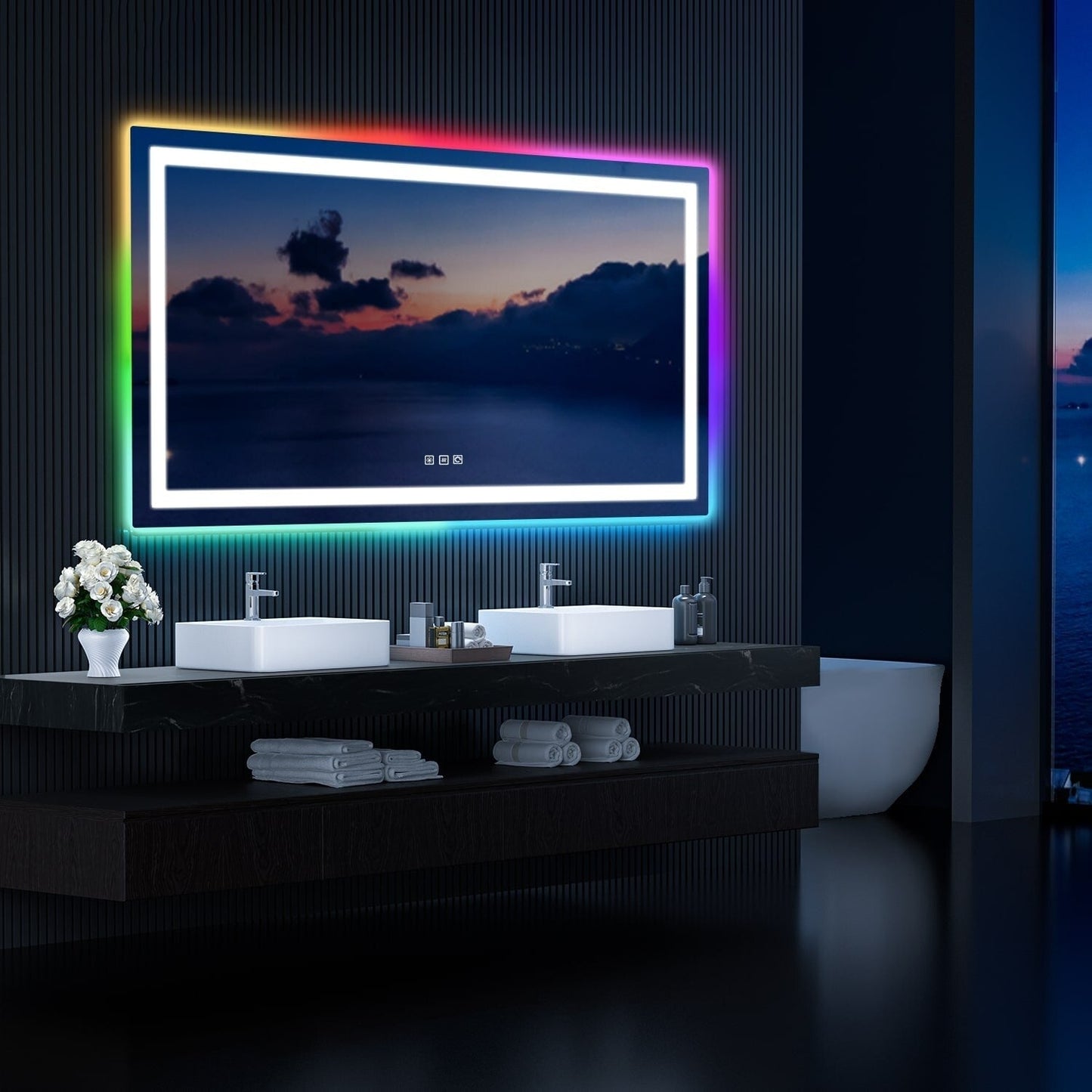 Anti-Fog RGB Backlit & LED Frontlit Bathroom Mirror