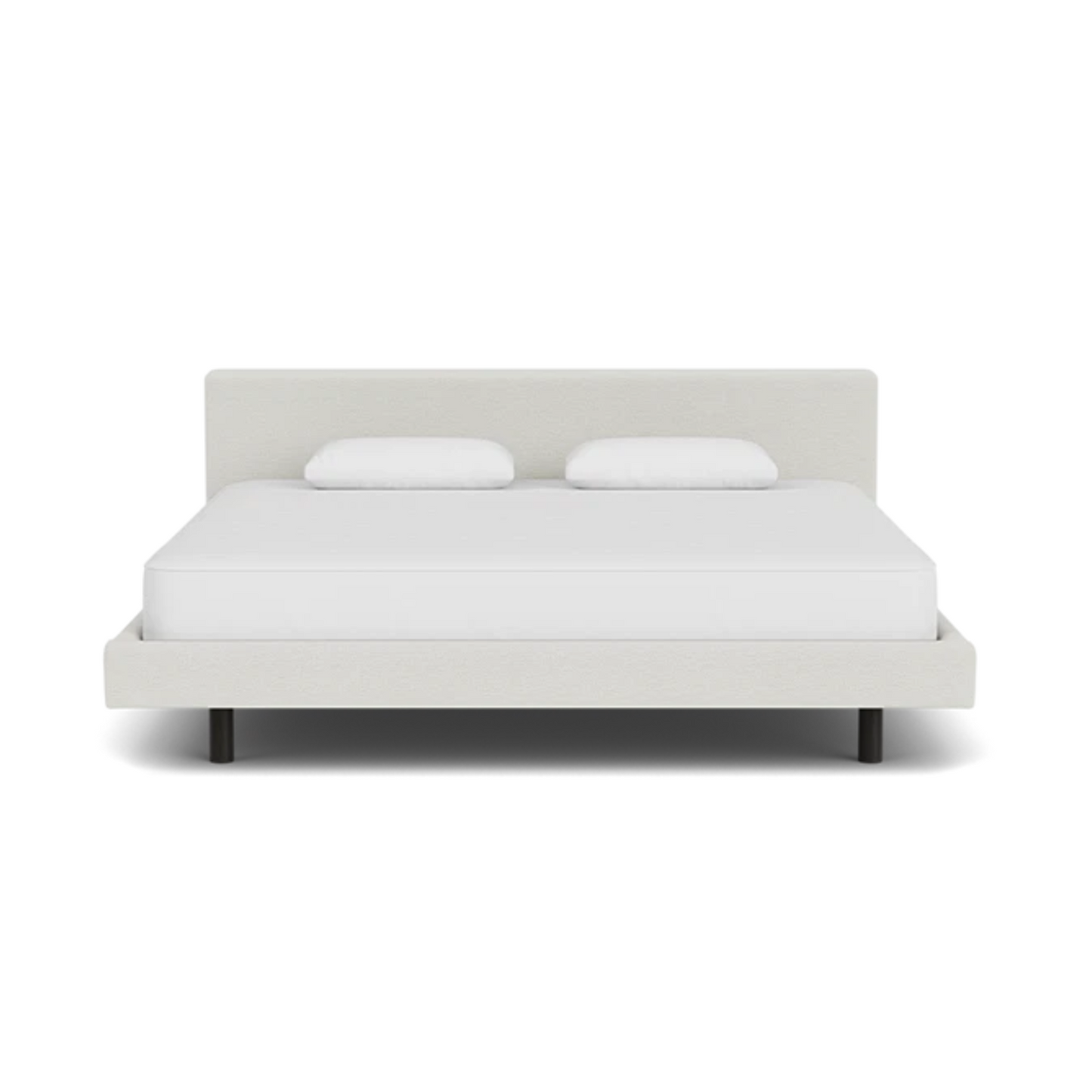 Custom Fabric Bento King Bed - Black Ash Leg