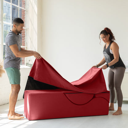 Avana Kami Convertible Chaise / Yoga & Massage - 2-In-1 Ottoman with Concealed Fold Out Yoga Lounge Chair, Microvelvet - N/A