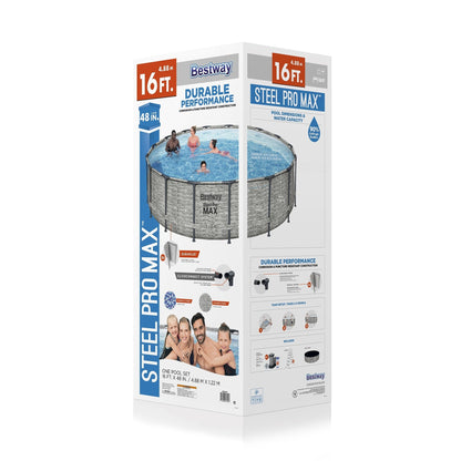 Bestway Steel Pro MAX Round Above Ground Swimming Pool with Pump & Cover