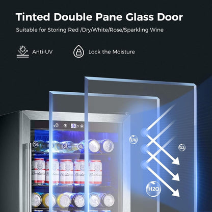 Beverage Refrigerator Cooler-145 Can Mini Fridge