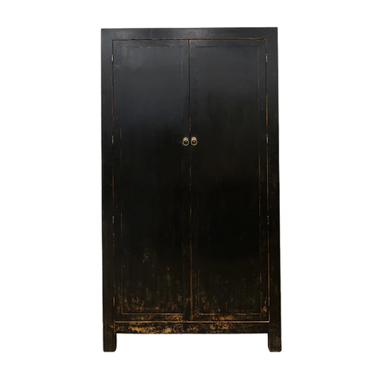 Billie Reclaimed Wood Armoire - Weathered Black