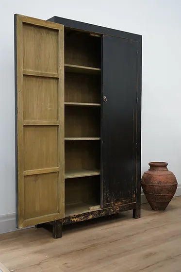 Billie Reclaimed Wood Armoire - Weathered Black