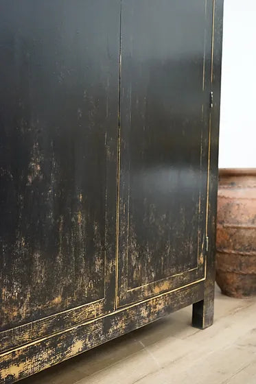 Billie Reclaimed Wood Armoire - Weathered Black