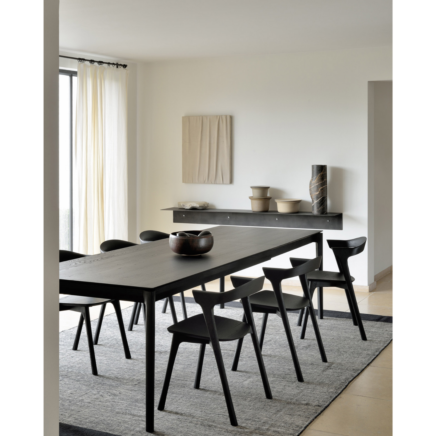 Bok Extendable Dining Table  - Rectangular Oak Black
