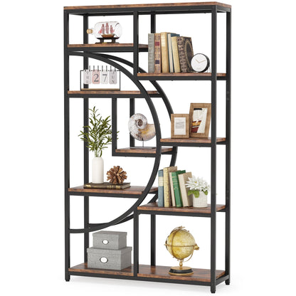Bookshelf 5 Shelf Industrial Etagere Bookcase for Bedroom, Living Room, Home Office
