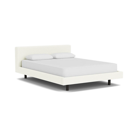 Custom Fabric Bento Queen Bed - Black Ash Leg