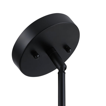 Breaux 4-Light Wood Veneer Drum Chandelier with Black Canopy - 22 in. W