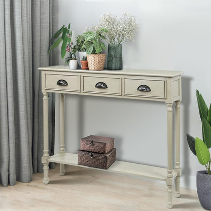 Burlington Wood 3-drawer Console Hallway Table