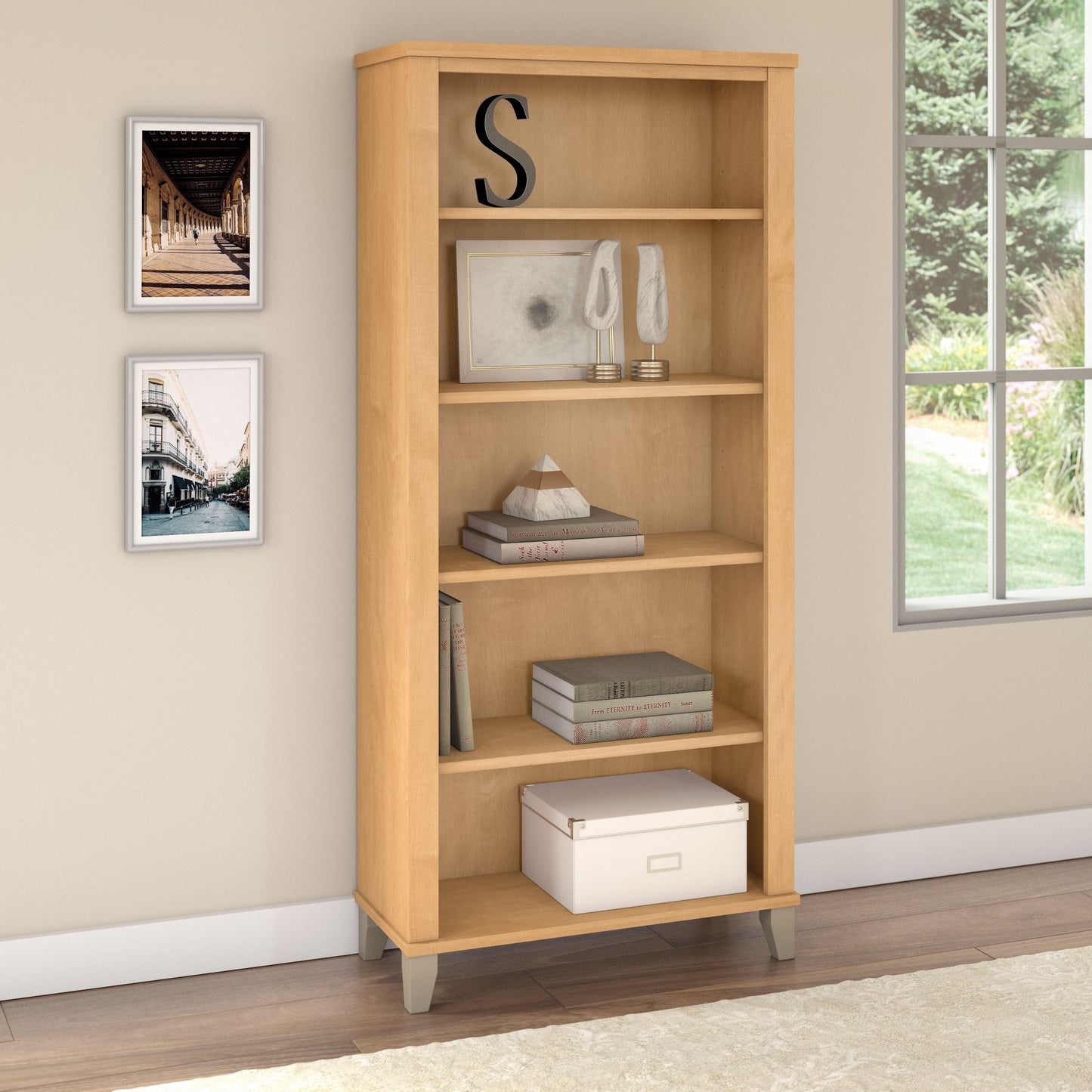 Bush Furniture Somerset Tall 5 Shelf Bookcase with Adjustable Shelves