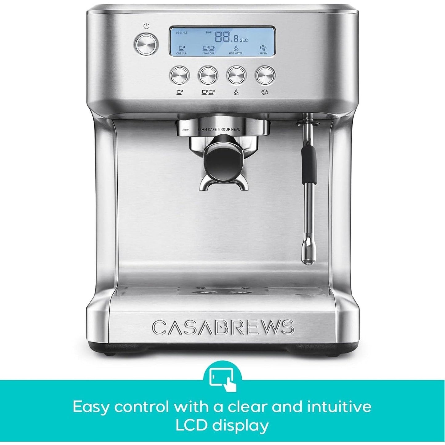 CASABREWS Ultra All in one Espresso Machine with LCD Display,Silver