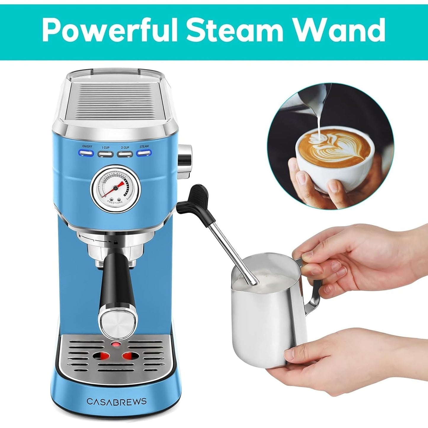 CASABREWS CM5418 Espresso Machine 20 Bar with Milk Frothing System - N/A