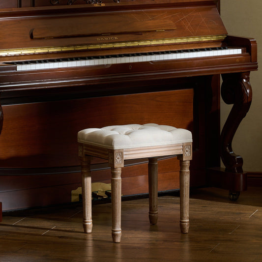 CO-Z French Vintage Upholstered Foot Stool and Vanity Stool