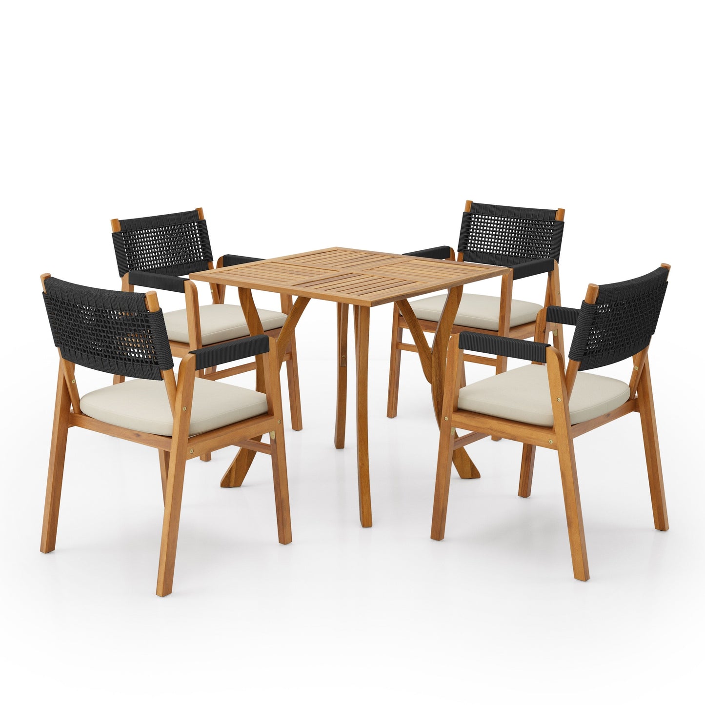 Captef Outdoor 5-piece acacia wood Dining Set by Christopher Knight Home