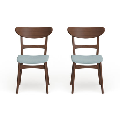 Abrielle Mid-Century Modern Upholstered Rubberwood Dining Chair (Set of 2) by Christopher Knight Home