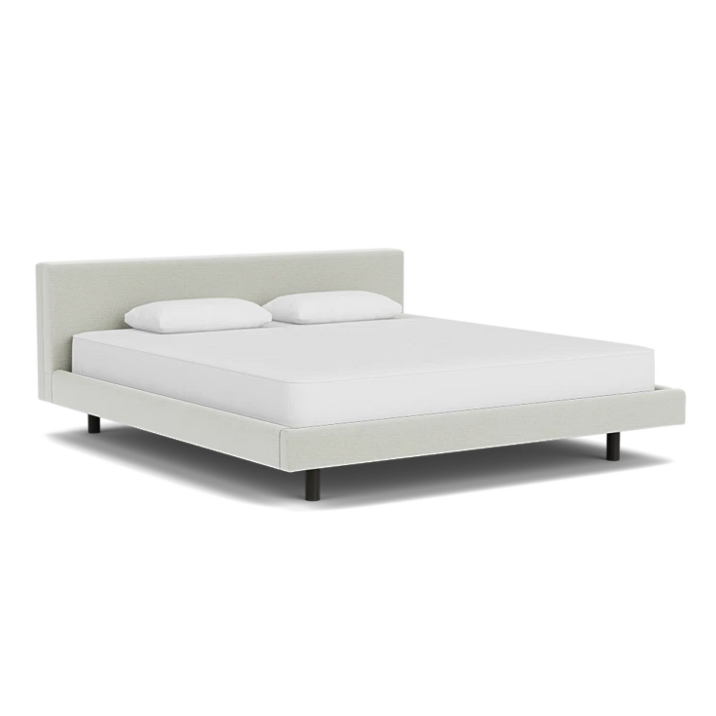 Custom Fabric Bento King Bed - Black Ash Leg