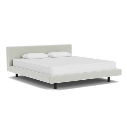 Custom Fabric Bento King Bed - Black Ash Leg