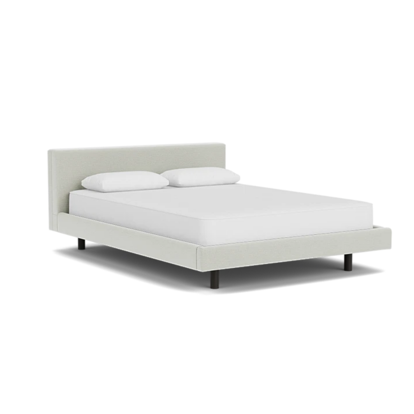 Custom Fabric Bento Queen Bed - Black Ash Leg