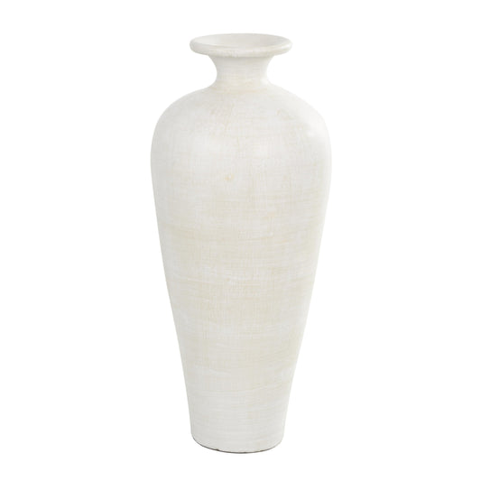 Ceramic Tall Amphora Floor Decorative Vase - White - Roche River Decor