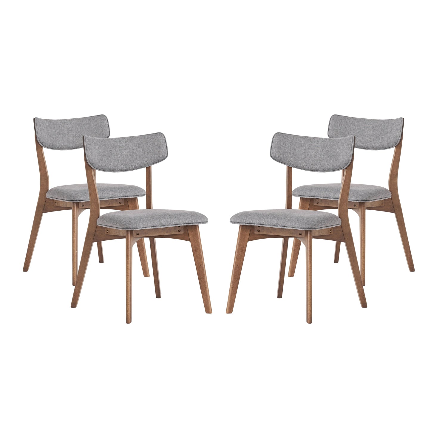 Chazz Mid-Century Modern Upholstered Rubberwood Dining Chairs (Set of 2/4) by Christopher Knight Home