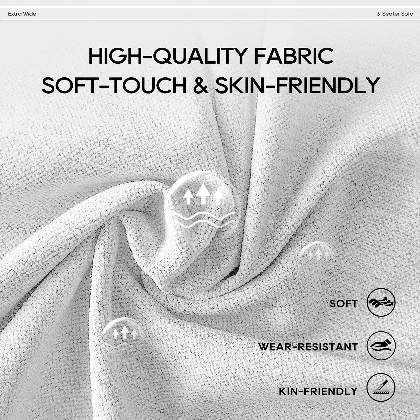 Cloud Modular Sofa Sectional 144 with Ottoman - Plush Chenille Fabric Living Room Couch