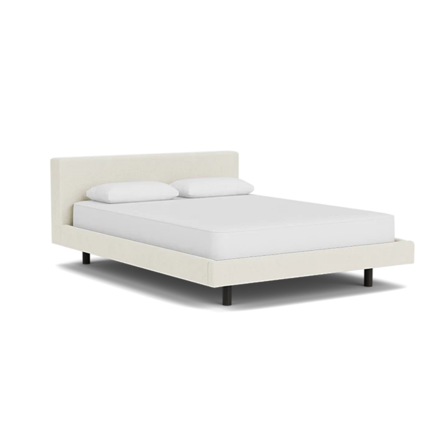 Custom Fabric Bento Queen Bed - Black Ash Leg