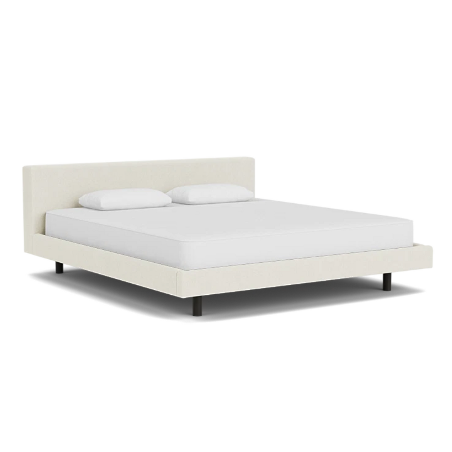 Custom Fabric Bento King Bed - Black Ash Leg