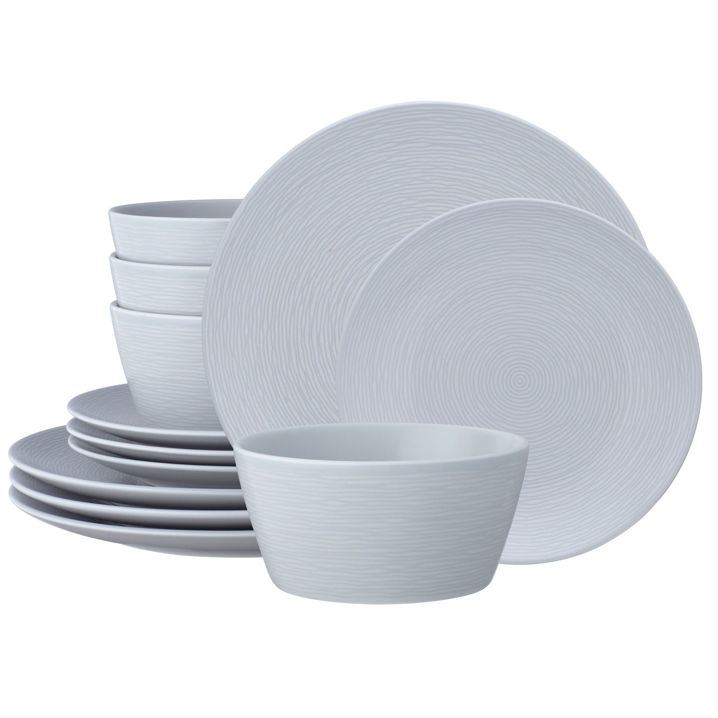 Noritake Colorscapes Swirl 12-Piece Coupe Dinneware Set, Service For 4