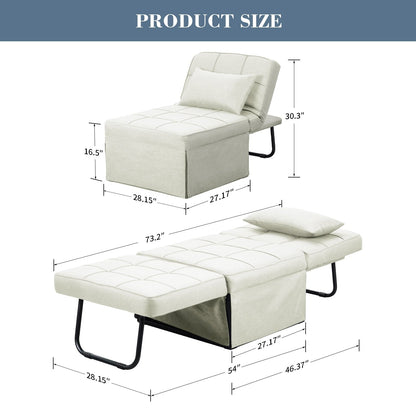 Convertible Sofa Bed Sleeper Sofa Chair Couch Folding Ottoman Recliner Chairs for Living Room