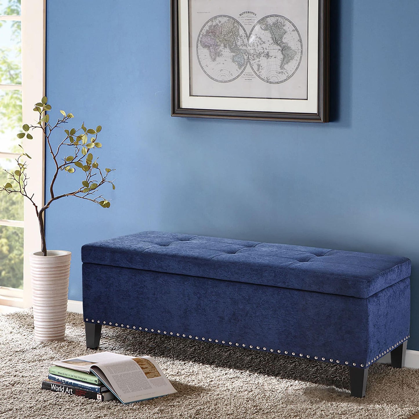 Madison Park Shandra II Tufted Top Soft Close Storage Bench