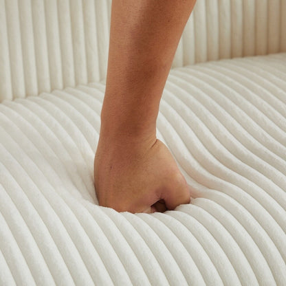 Corduroy Fabric Upholstered 2-Seat Sofa with Wooden Walnut Legs