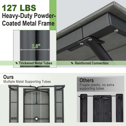 Costway 6FT Picnic Table Bench Set Outdoor HDPE Heavy-Duty Table for - See Details