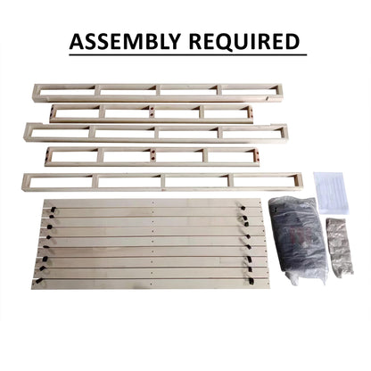 CraftPorch Solid Wood 8-Inch Box Spring Foundation with Wood Slats