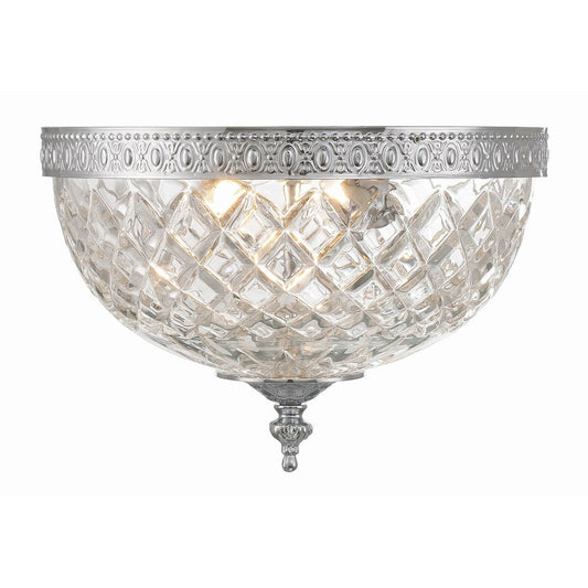 Crystorama 2 Light Crystal Flush Mount - 10W x 8H x 10D