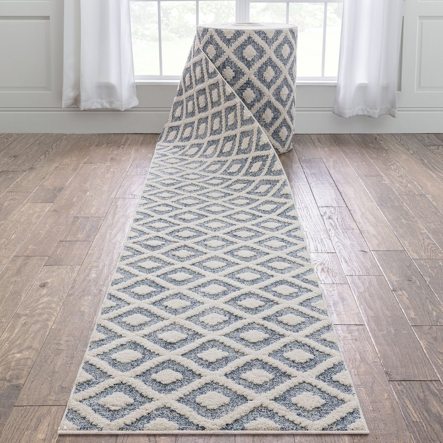 Custom Size Runner Harlow Trellis Modern Hallway Stair Rug