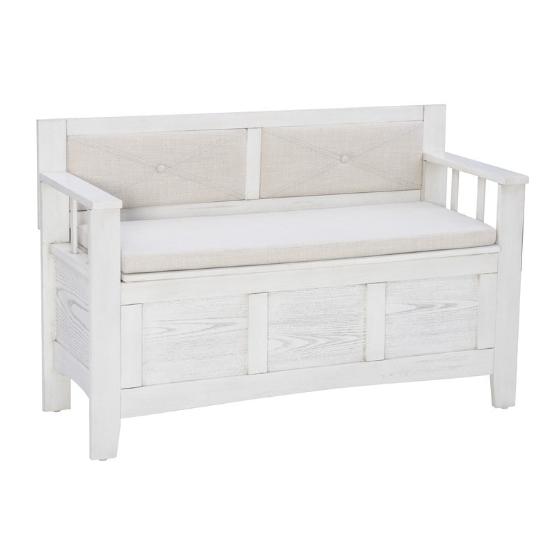 Dahlia Wood Flip Top Storage Entryway Bench