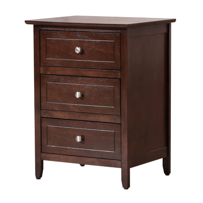 Daniel 3-drawer Transitional Wooden Nightstand