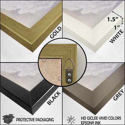 Designart Beige Botanical Impressions III Abstract Botanicals Framed Canvas Art Print