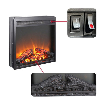 Electric Fireplace Insert with Adjustable Heating, Brightness, Timer and Overheat Protection, 1400W, CSA Listed