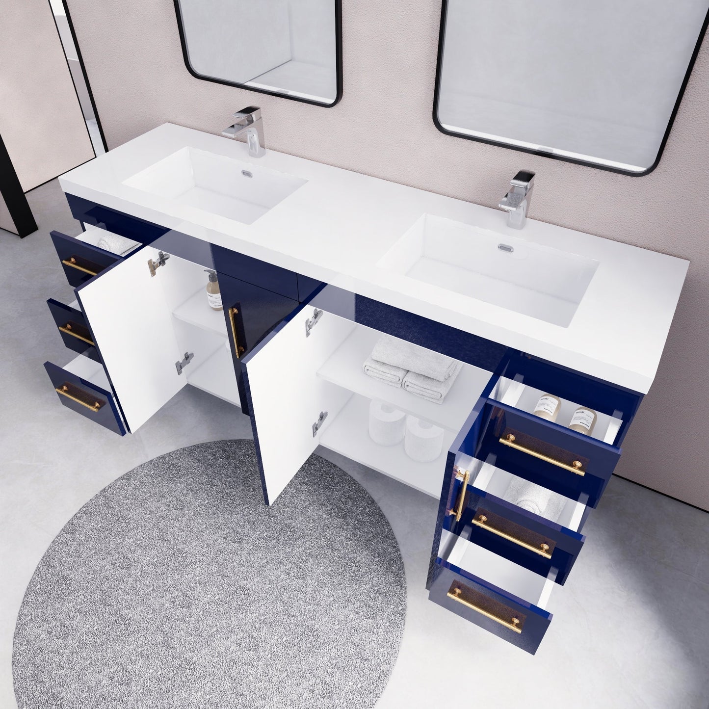 Eliza 72'' Freestanding Vanity with Double Sink