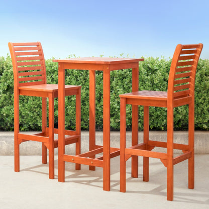 Emilio Wood Bar Table and Chair Dining Set