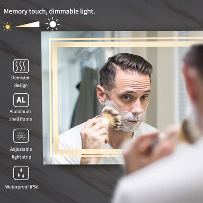 Extra Large LED Lighted Bathroom Mirror Wall Anti-Fog Vanity 3 Colors