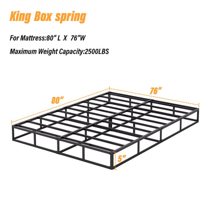 5 Inch Low Profile Metal Spring, Heavy Duty Structure with Grey Cover