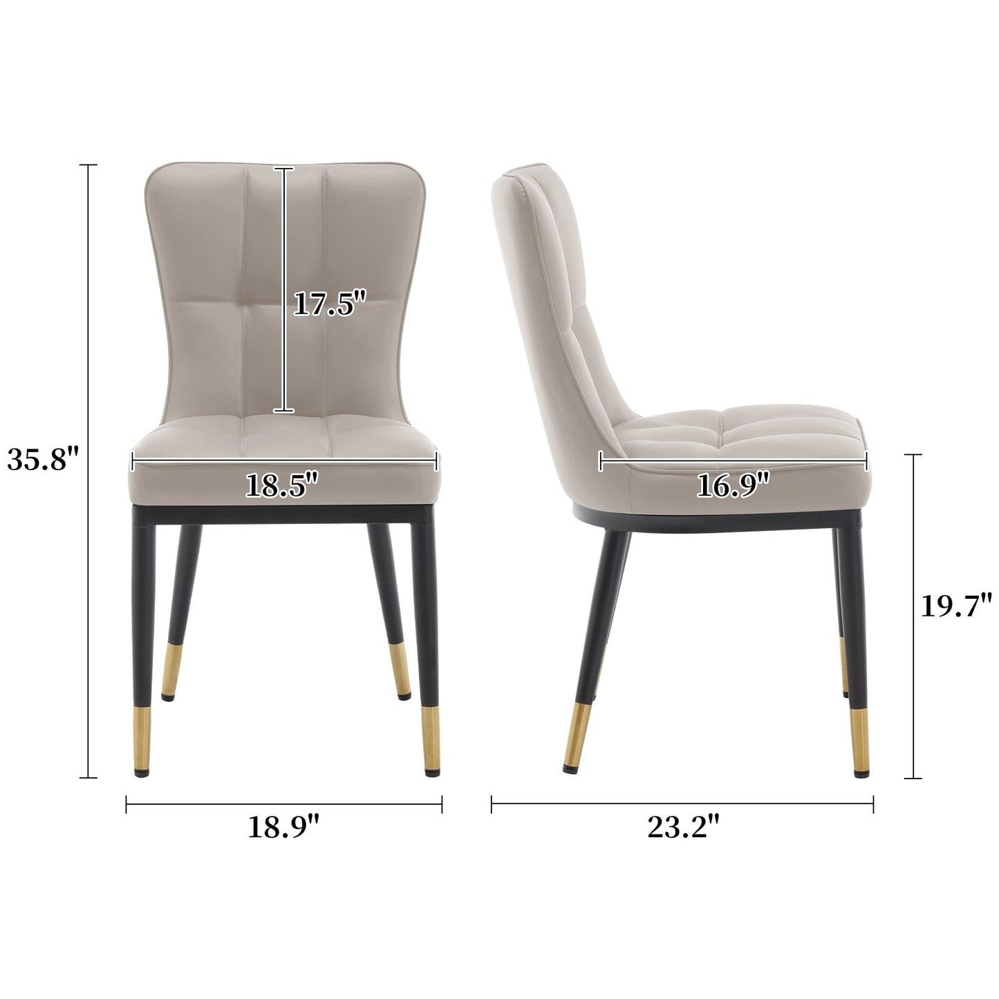 Faux Leather Upholstered Dining Chairs Set of 2/4