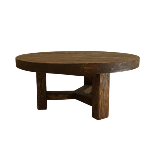 Lawrence Round Reclaimed Wood Coffee Table - Aged Brown