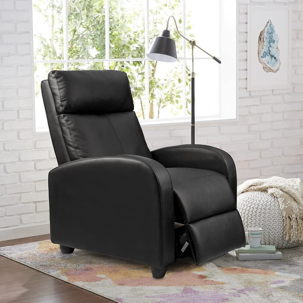 Furniwell PU Leather Sofa Recliner with Padded Seat and Backrest.