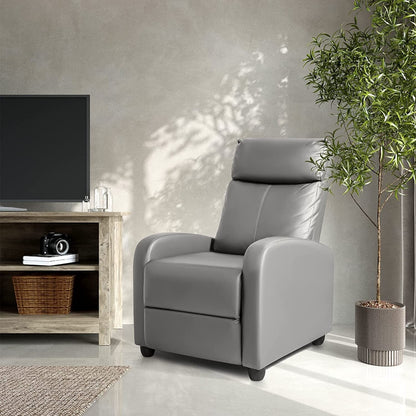 Furniwell PU Leather Sofa Recliner with Padded Seat and Backrest.
