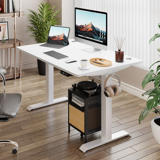 Futzca Height Adjustable Electric Standing Desk Sit Stand Computer Stand up Desk with Splice Board