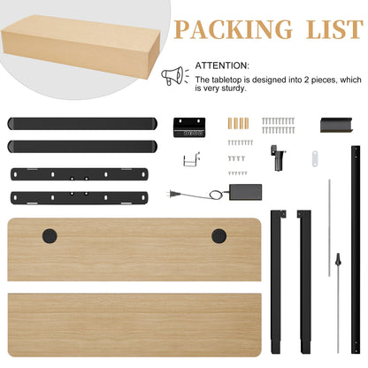 Futzca Height Adjustable Electric Standing Desk Sit Stand Computer Stand up Desk with Splice Board