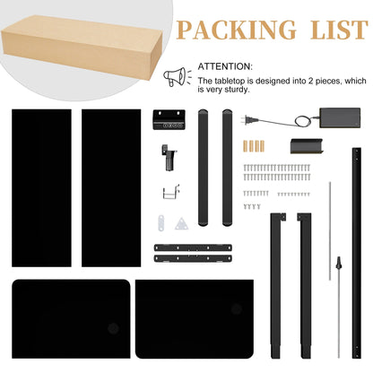 Futzca Height Adjustable Electric Standing Desk Sit Stand Computer Stand up Desk with Splice Board